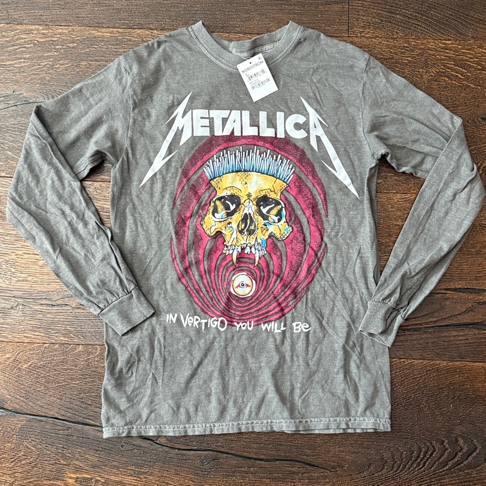 Metallica Men's Officially Licensed Vertigo Vintage Wash Long Sleeve Tee Small - Picture 2 of 7